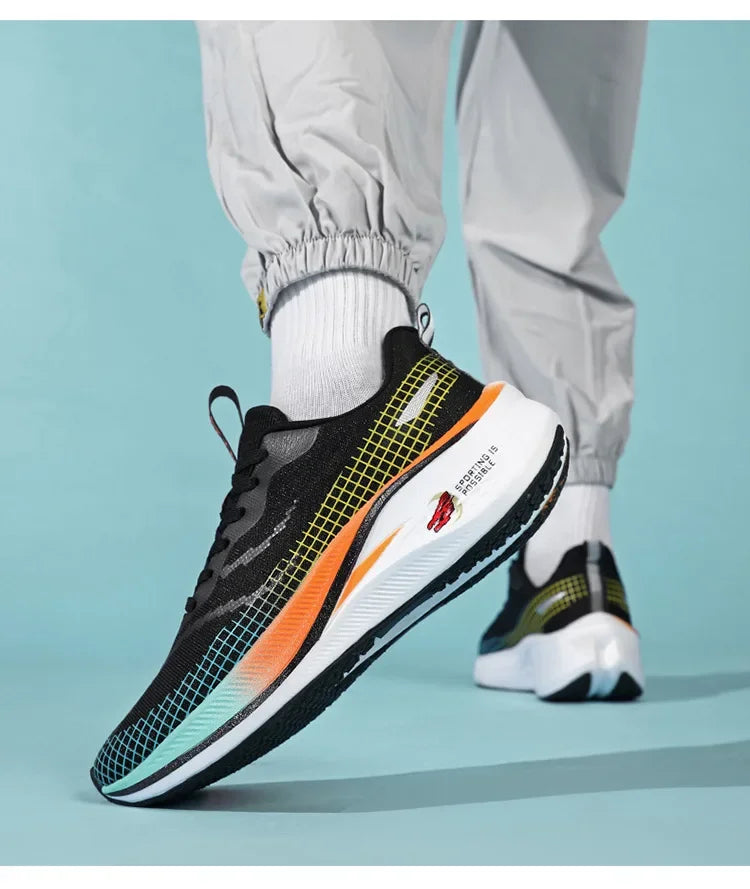 New Red Rabbit 7 Couple Carbon Board Mesh Breathable Sports Shoes Elderly Trendy Shoes Men's Casual Running Shoes Summer EVA Upp