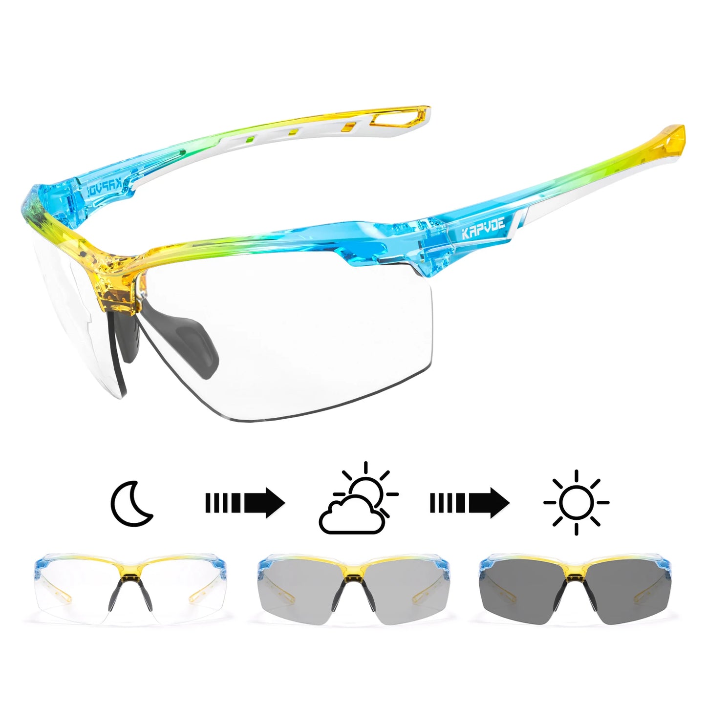 KAPVOE Polarized Cycling Glasses Sunglasses Sports Glasses MTB Glasses Cycling Glasses Men Road Bike for Women Cycle Goggles