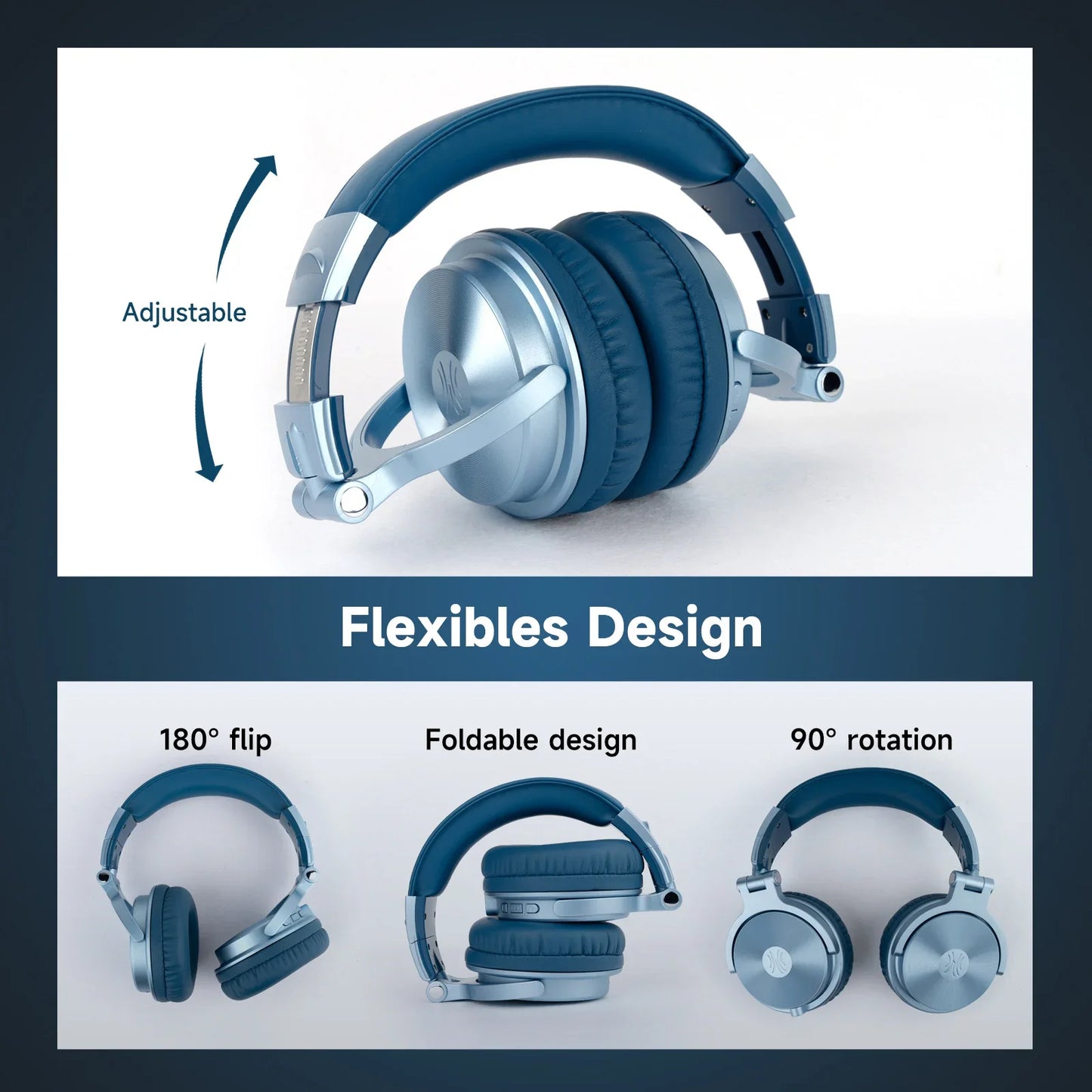 Oneodio Pro C Wireless Bluetooth 5.2 Headphones Over Ear With Microphone Hi-Res Audio Wired&Wireless Headset 110h Playtime AAC