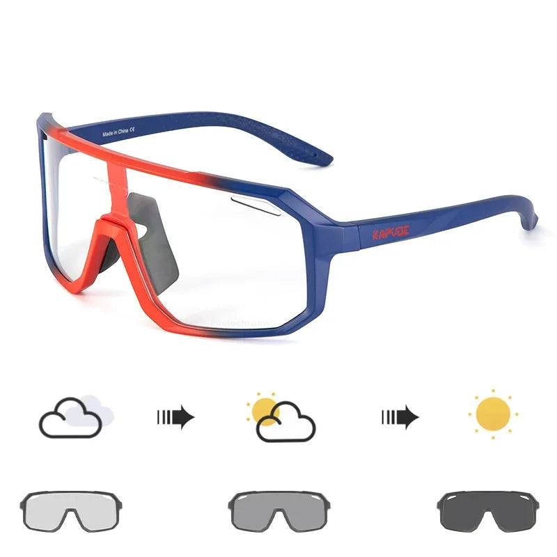 Kapvoe Photochromic Cycling Glasses Men Women Bicycle Glasses MTB Road Bike Eyewear Outdoor Sports Sunglasses Gafas Ciclismo