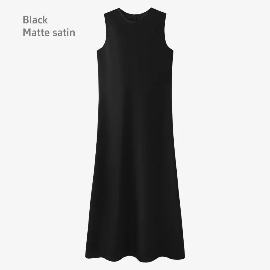 AS 2025 Spring/Summer Elegance Satin Maxi Dress & Knitted Top Set