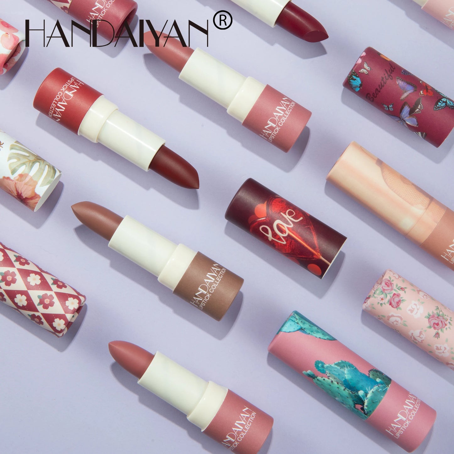 HANDAIYAN velvet texture and is not easy to fade. Naked color lipstick, matte paper tube lipstick