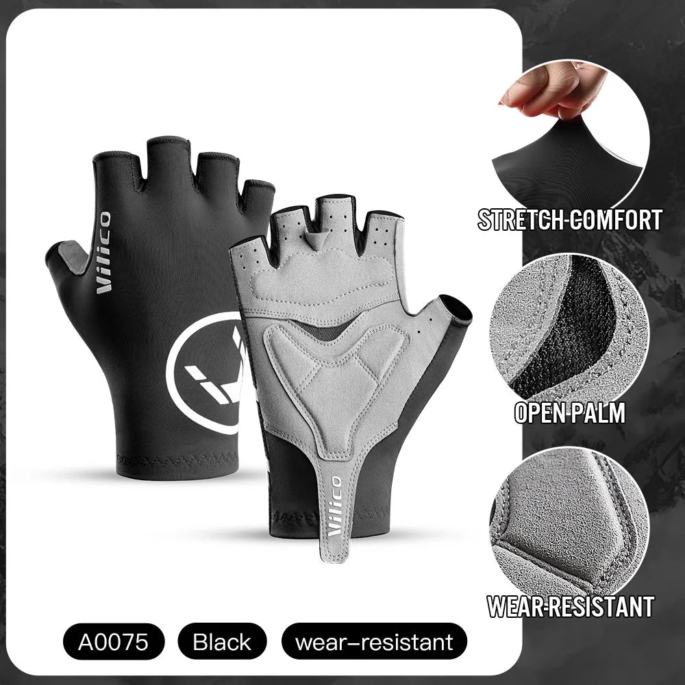 Breaking Wind Cycling Half Finger Gloves Anti-slip Bicycle Mittens Racing Road Bike Glove MTB Biciclet Guantes Mountaineering