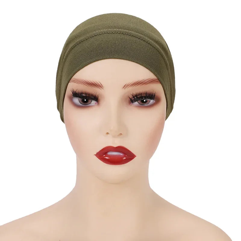 Cotton Muslim Underscarf Inner Tube Cap Islamic Eid Prayer Hijab Bottom Hat Headwear Arab  Women Wrap Headscarf Turban