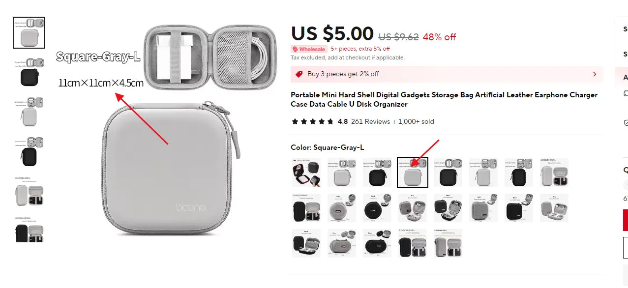 Portable Mini Hard Shell Digital Gadgets Storage Bag Artificial Leather Earphone Charger Case Data Cable U Disk Organizer