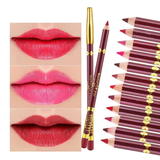 YALAIYI 13-Color Lip Liner Pencil Waterproof Colorfast Easy for Beginners Foggy Matte Long-Lasting Lip Makeup Pen