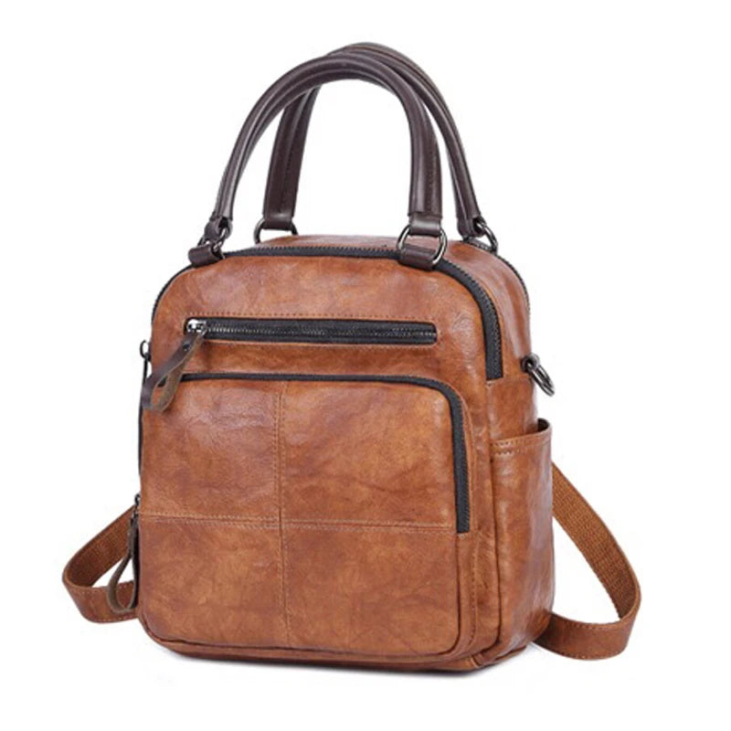 MOTAORA 2025 New Women Handbag Multifunction Leather Flap Bag Ladies Vintage Casual Backpack For Women Small Shoulder Bag Female