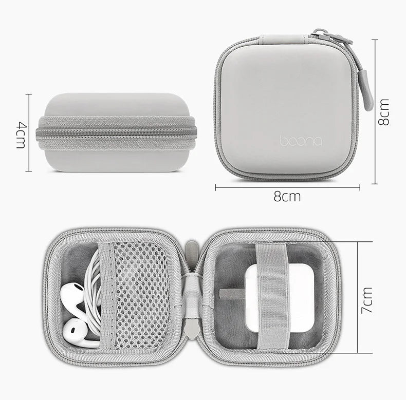 Portable Mini Hard Shell Digital Gadgets Storage Bag Artificial Leather Earphone Charger Case Data Cable U Disk Organizer