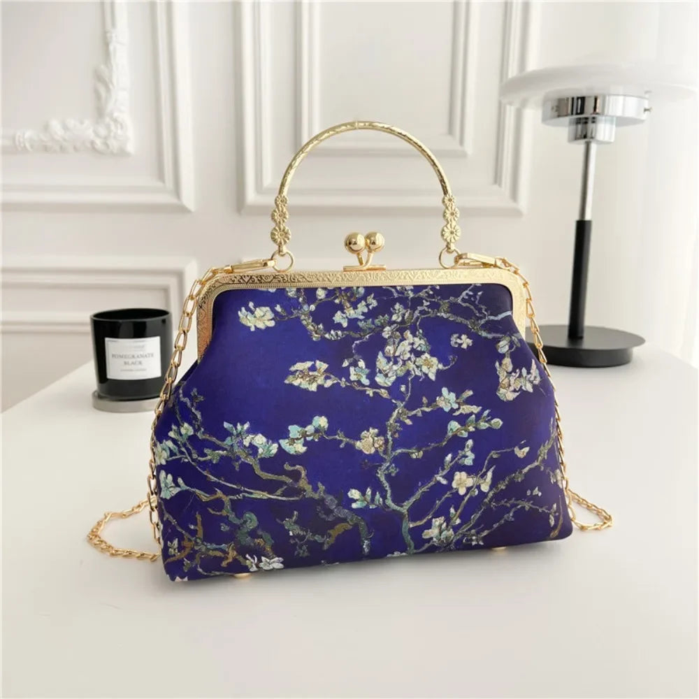 Fashion Chinese Style Banquet Bag Embroidery Pearl Handle Qipao Bag Trendy High Capacity Cosmetic Bag Women