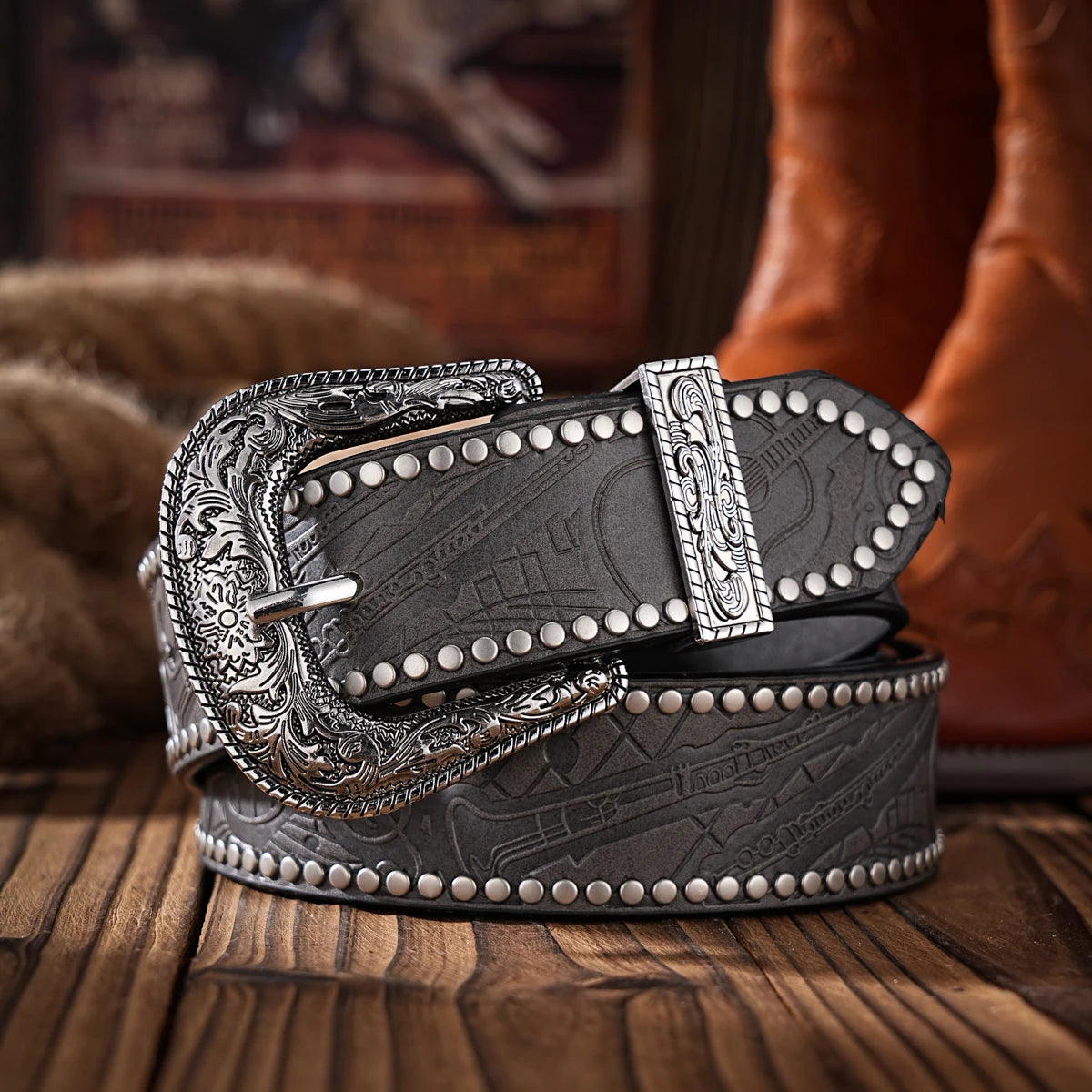 Casual, individual and retro belts, Western-style clothing accessories, metal buckles, PU belts, suitable for both men and women
