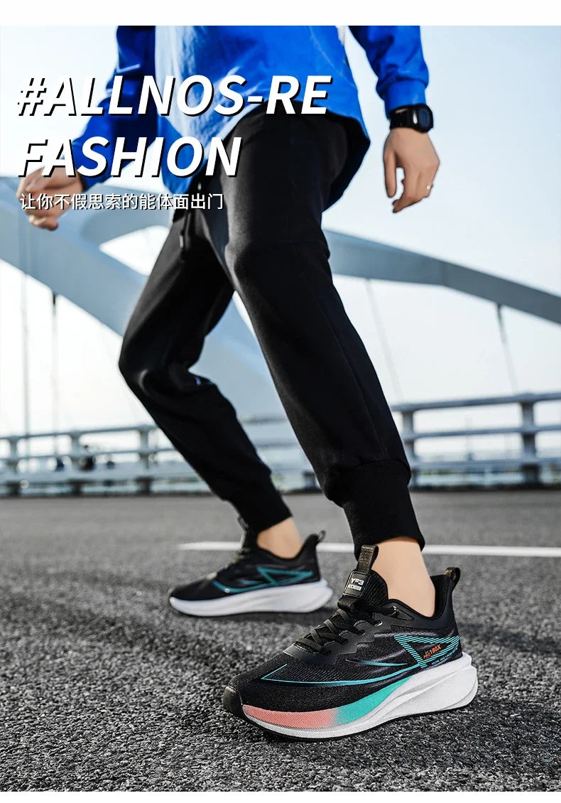 Marathon Air Cushion Men Sports Running Shoes Breathable Lightweight Women's Comfortable Athletic Nonskid Carbon Plate Sneakers