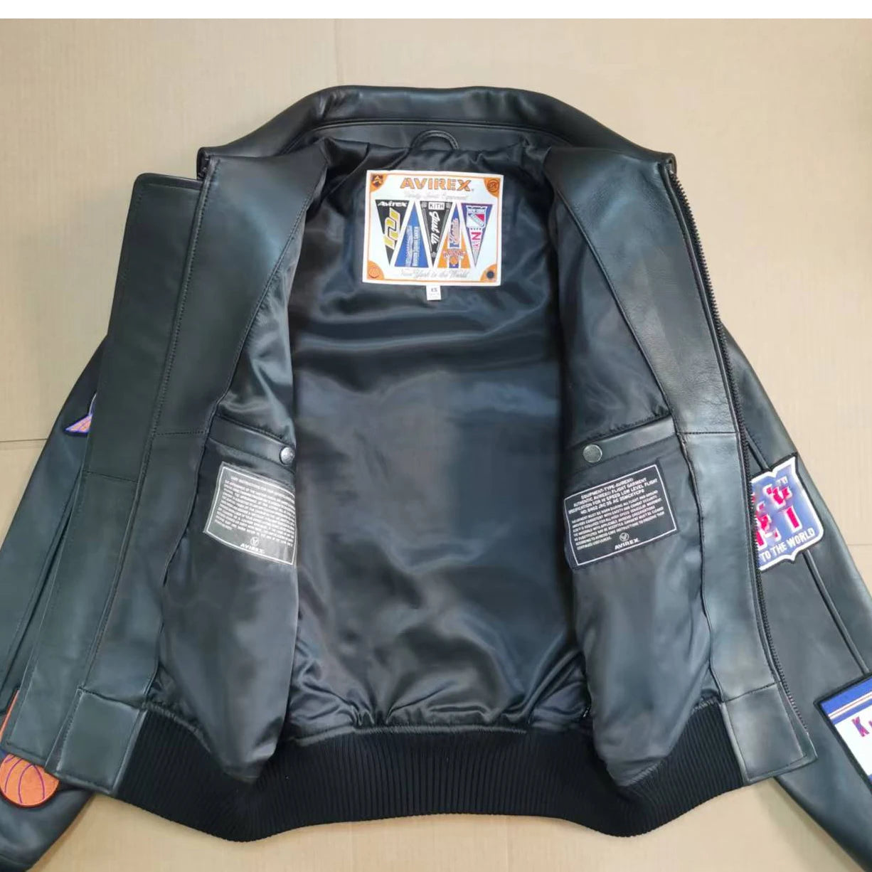 AVIREX 2025 Spring New Colorful Multi Logo Europe Imported Lamb Leather Jacket Men's Trend Sports Casual Genuine Leather coat