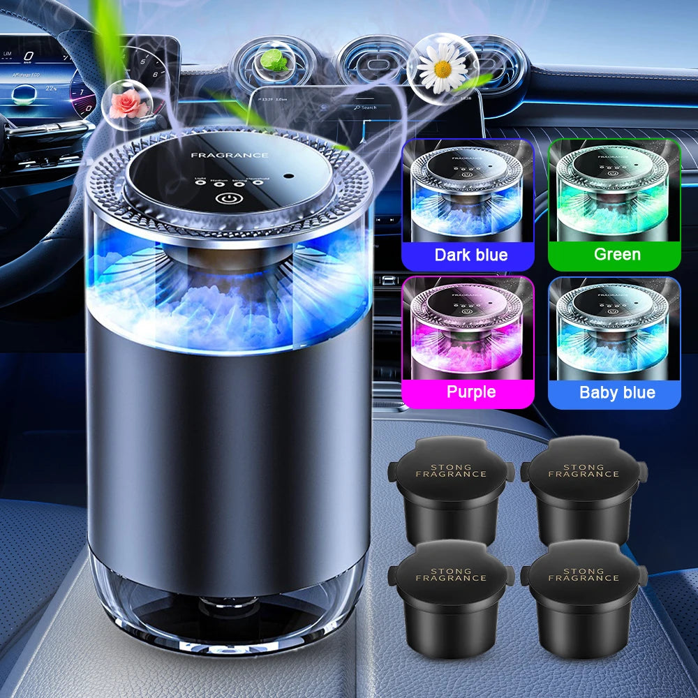 Caer Smart Car Air Freshener Rechargeable Cloud Mist Perfume Diffuser 3 Levels Adjustable Automobile Interior Humidifier Kit