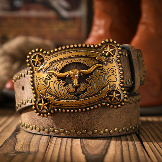 A casual and retro belt, a waist accessory for Western-style clothing, metal buckle, PU belt, suitable for both men and women