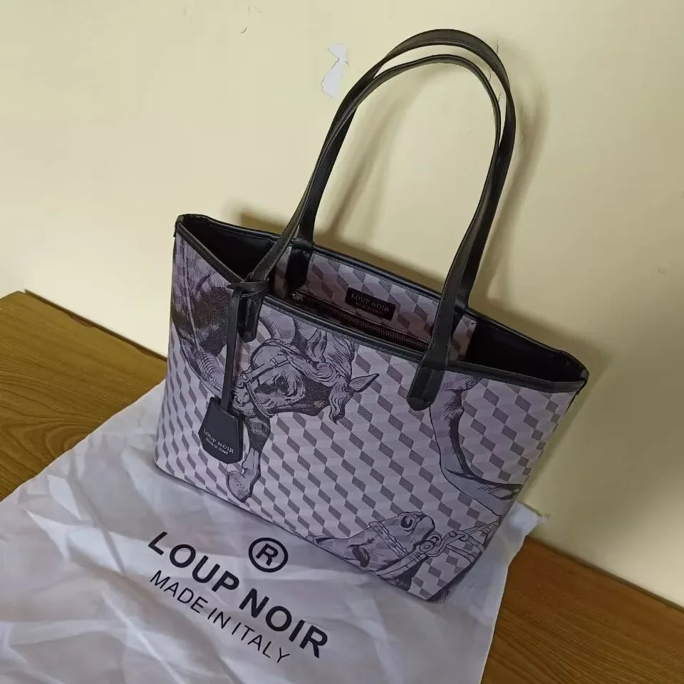 LOUP NOIR New Tote Bag for Women Famous Brands Bag Large Capacity Shoulder Women Bags High Quality Casual Totes LOUP NOIR Bag
