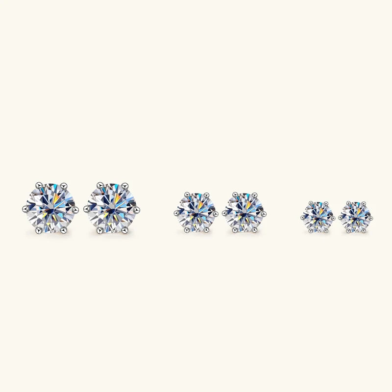 Lnngy 925 Sterling Silver Earring Necklace Certified GRA 0.5ct-3ct Solitaire Moissanite Pendant Necklace Earrings Jewelry Set