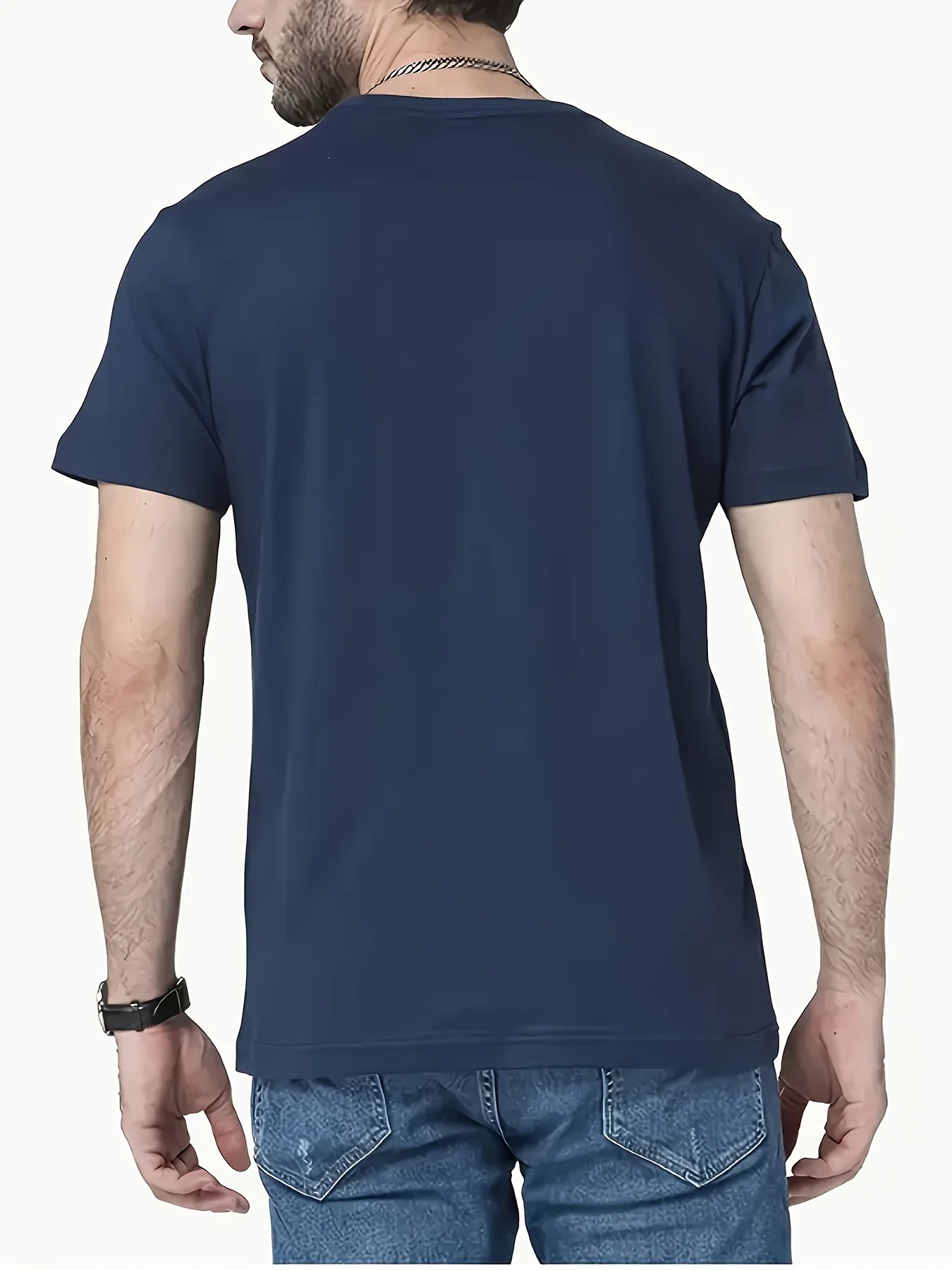 Men’s Summer 100% Cotton Casual T-Shirt,Klein Skyscraper Print | Loose Fit | Breathable & Comfortable