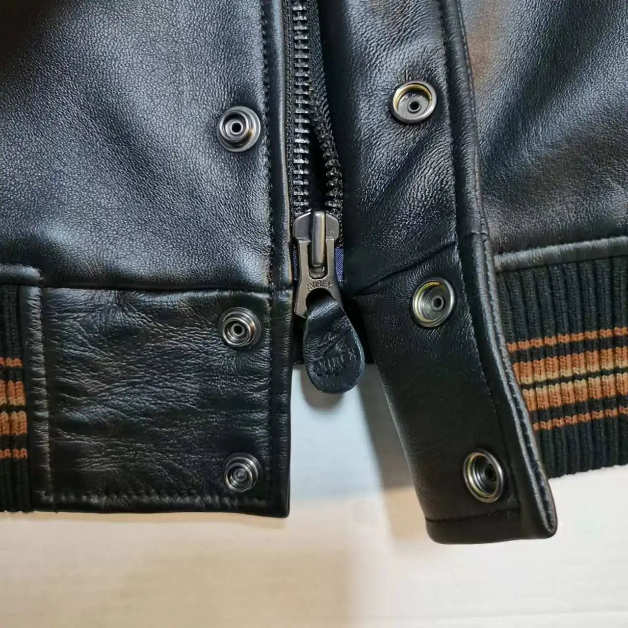 AVIREX fall new jacket men's European antique sheepskin jacket LIMITED EDITION TWIN DRAGON JACKET casual leather jacket tops