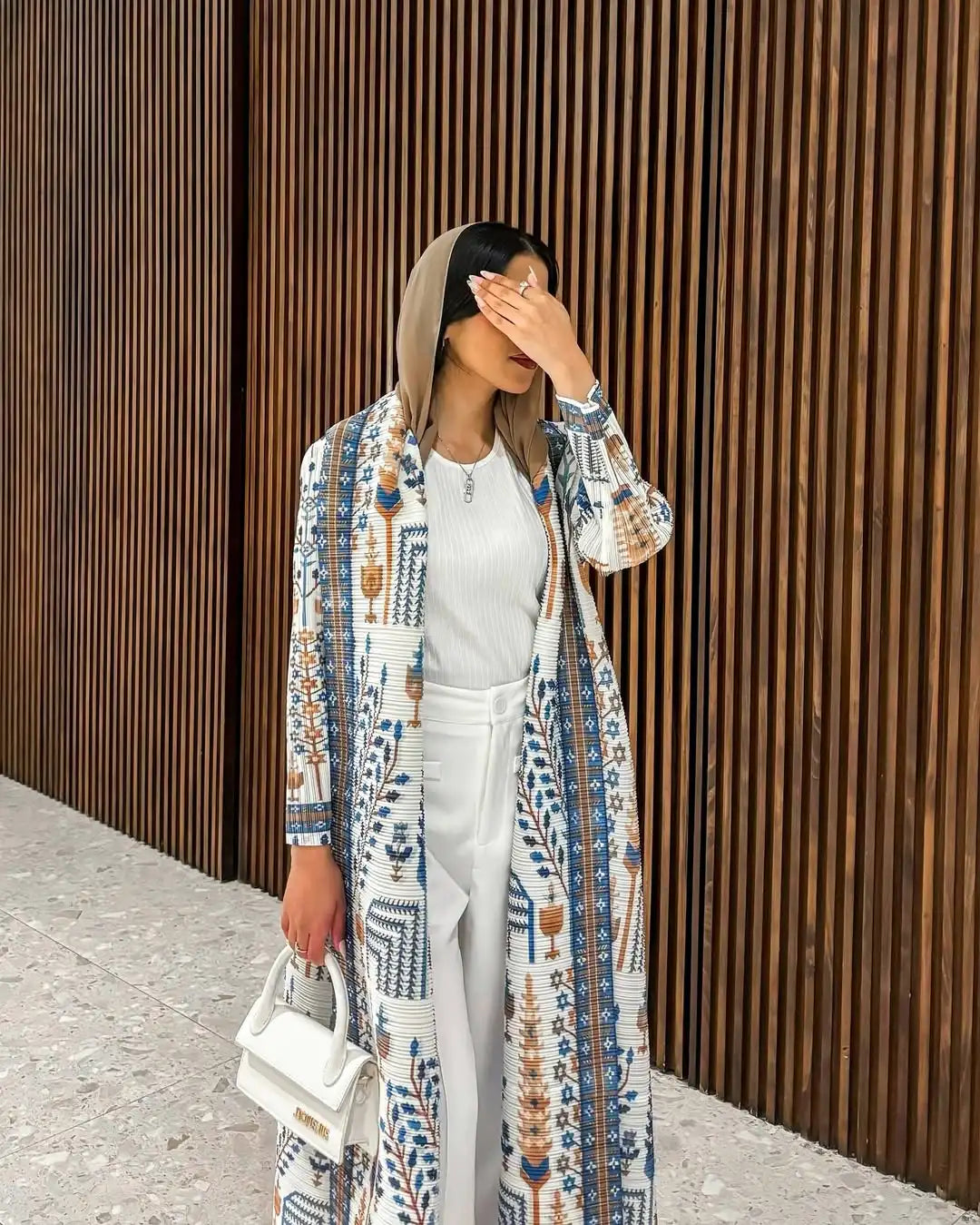 Arabic Clothes Woman Luxury Casual Hijab Cardigan Full Length Long Sleeve Coat Women Muslim Pleated Dubai Open Abaya Eid Evening