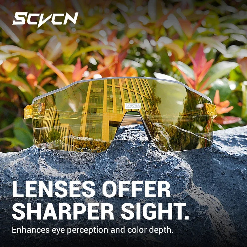 SCVCN New Outdoor Cycling Sunglasses MTB Glasses Bike Cycling UV400 Eyewear Men Women Bicycle Mountain Sports Running Eyewear