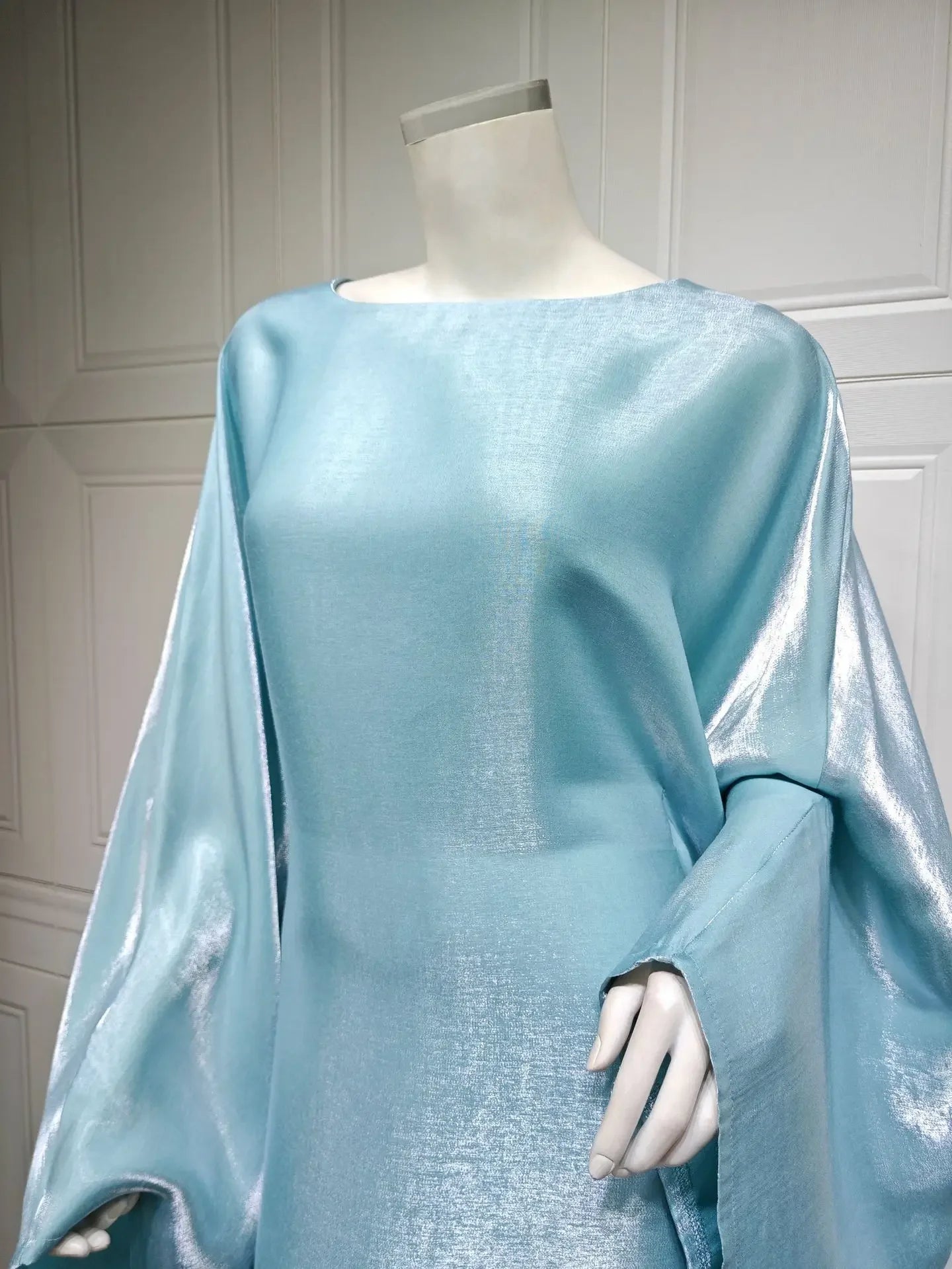 2024 Muslim Dress Women Summer Fashion Muslim Long Sleeve Satin Plus Size Long Abaya Kaftan Abaya Dubai Abaya Muslim Clothes