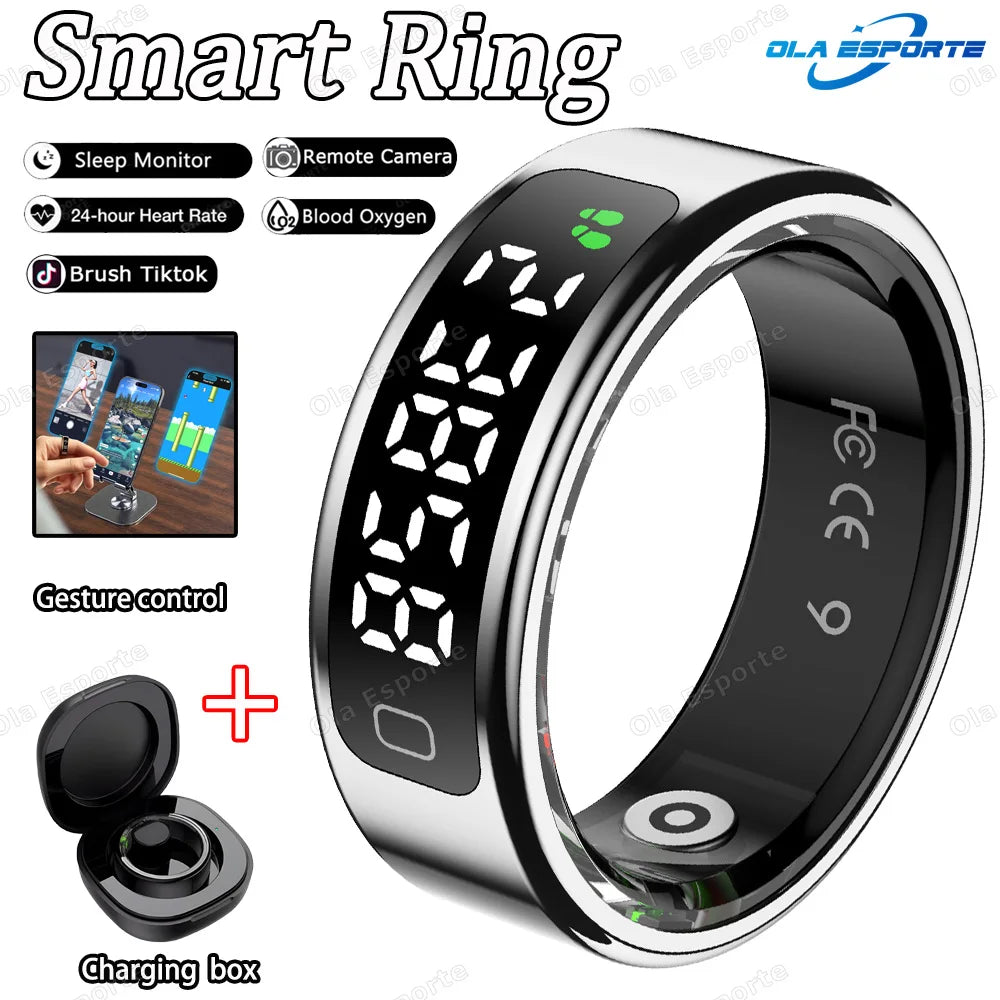New R11 For xiaomi Smart Ring Men Women LED Display Screen Heart Rate Blood Oxygen Monitor Waterproof Multi Sports Modes rings