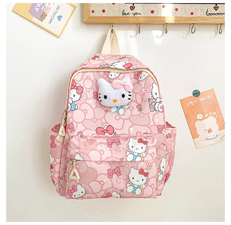 Sanrio Hello Kitty Kuromi Cinnamoroll New Fashion Children's School Bag Cute Large Capacity Kids Backpack College Bag