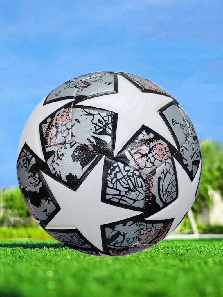 Standard Size 5 Unisex Soccer Ball - Durable Machine-Sewn Wear-Resistant PU Leather Construction, Perfect for Family Fun and Fes