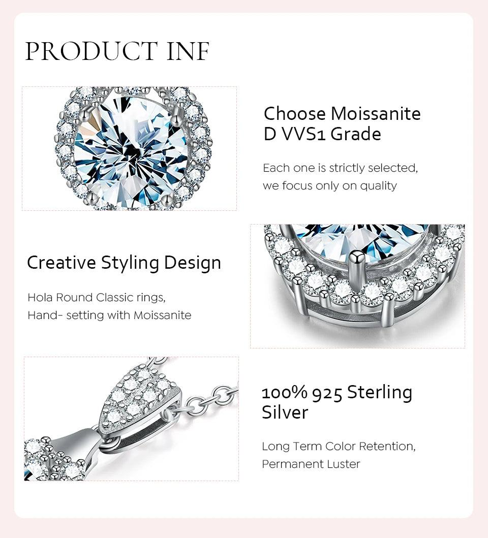 GRA Luxury 5CT D Color Moissanite Diamond Water Drop Necklace for Woman 925 Sterling Silver Chain with Certificate Fine Jewelry