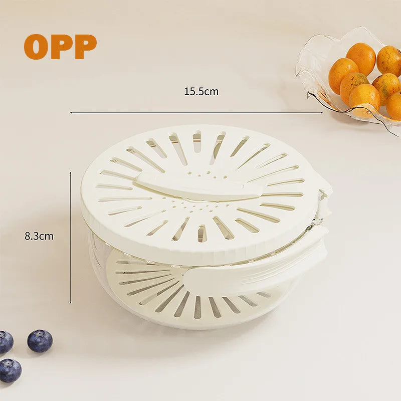 Fruit Strainer 2 In 1 Drainer And Strainer Multi-function Drain Basket Fruit Vegetable Washing Basket With Lid Drainer Tool Bowl