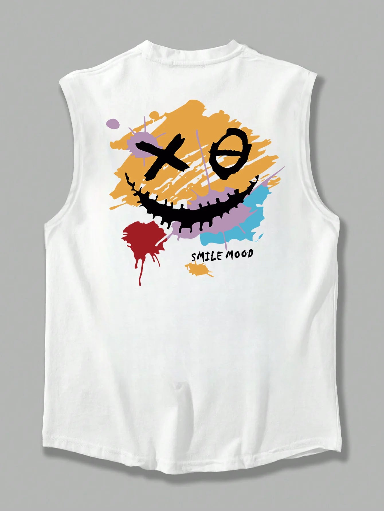 😄 Men’s Summer Sleeveless Vest,XO Smiling Face Print | Loose Fit | Comfortable & Breathable | Casual & Travel