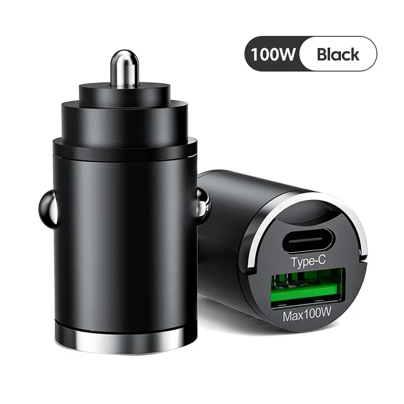Xiaomi 100W Car Charger Lighter PD Fast Charging For IPhone QC3.0 Mini USB Type C Mini Car Phone Charger For Samsung Huawei 2025