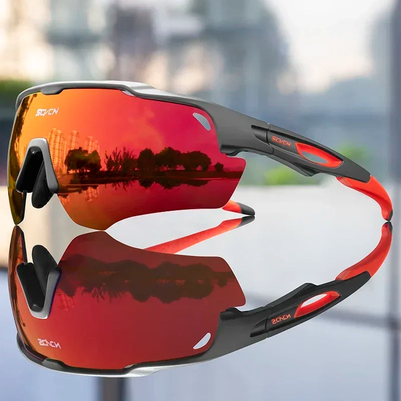 SCVCN Cycling Sunglasses Fashion Polarized MTB Glasses Bicycle UV400 Cycle Eyewear Photochromic Bike Goggles for Men Women