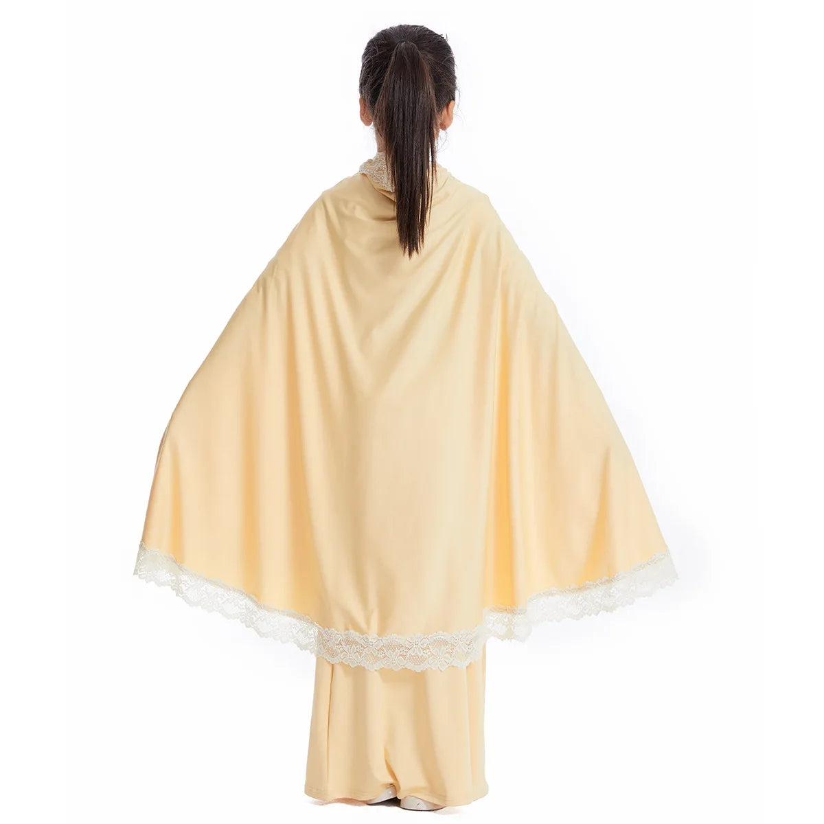 Dubai Abaya Children Robe Middle East Islamic Girls Headscarf Kaftan Arab Ramadan Eid Muslim Kids Prayer Hijab Skirts Set Modest