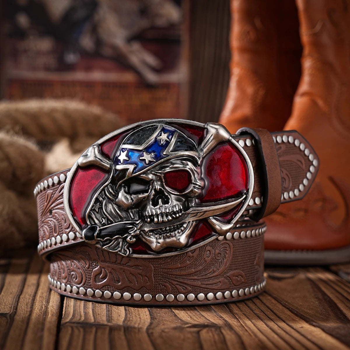 A Western-style PU material belt for both men and women, a casual, retro and classic personalized belt