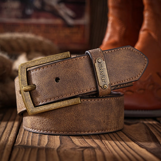 A Western-style PU material belt for both men and women, a casual, retro and classic personalized belt