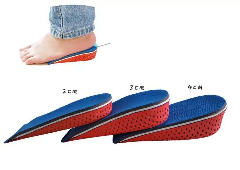 1 Pair Shoe Insoles Breathable Half Insole Heighten Heel Insert Sports Shoes Pad Cushion Unisex 2-4cm Height Increase Insoles