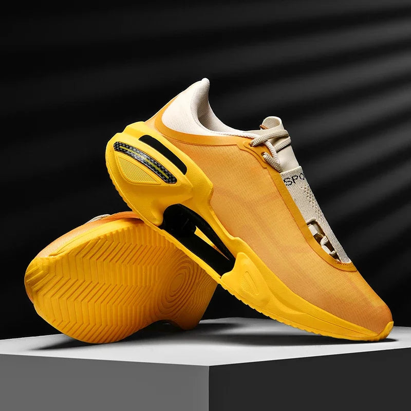 New Men's Running Shoes Breathable Soft Flat Outdoor Sports Cushioning Running Shoes Mesh Comfortable Casual Sneakers for Men