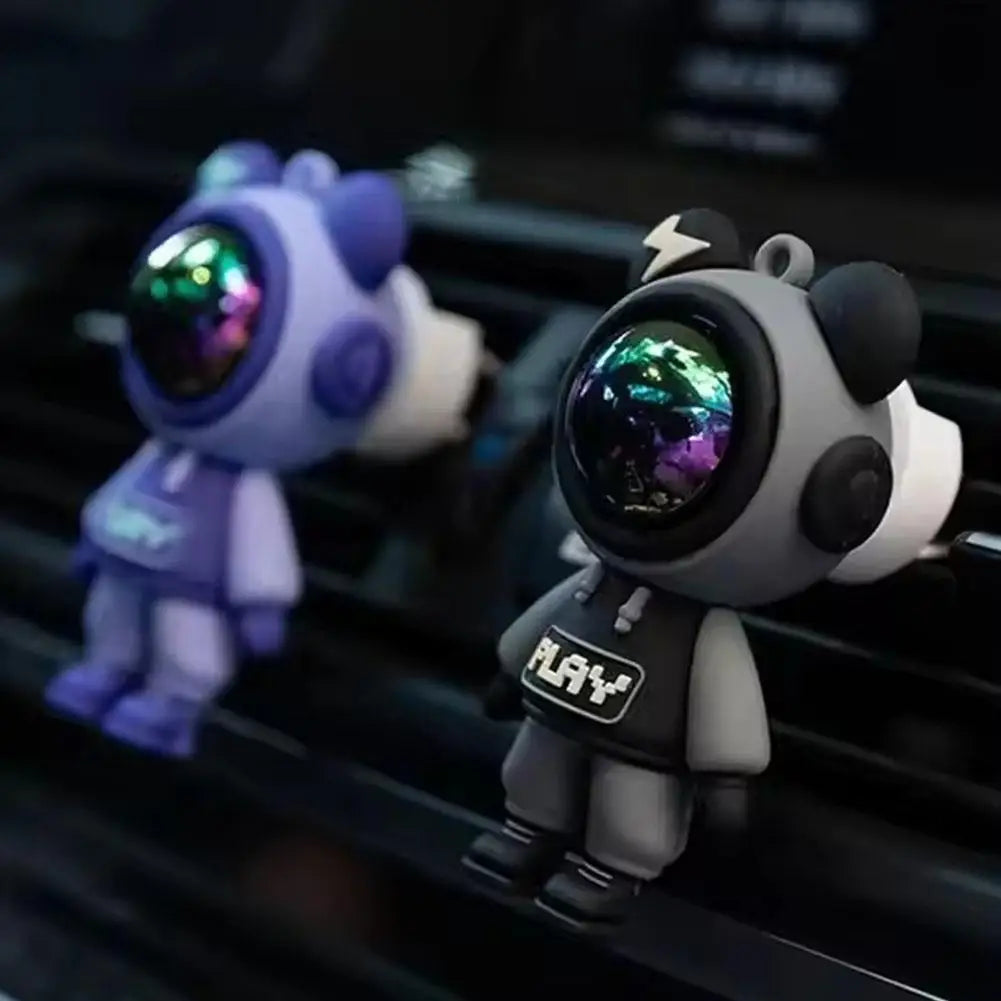 Car Air Outlet Perfume Tablets 3D Lightning Bear Air Conditioner Mouth Interior Decoration Products Car Deodorization Spaceman
