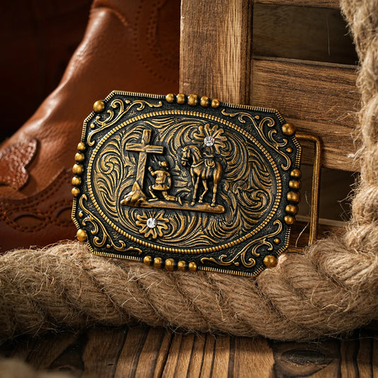 Western style plate buckle belt metal buckle one belt buckle