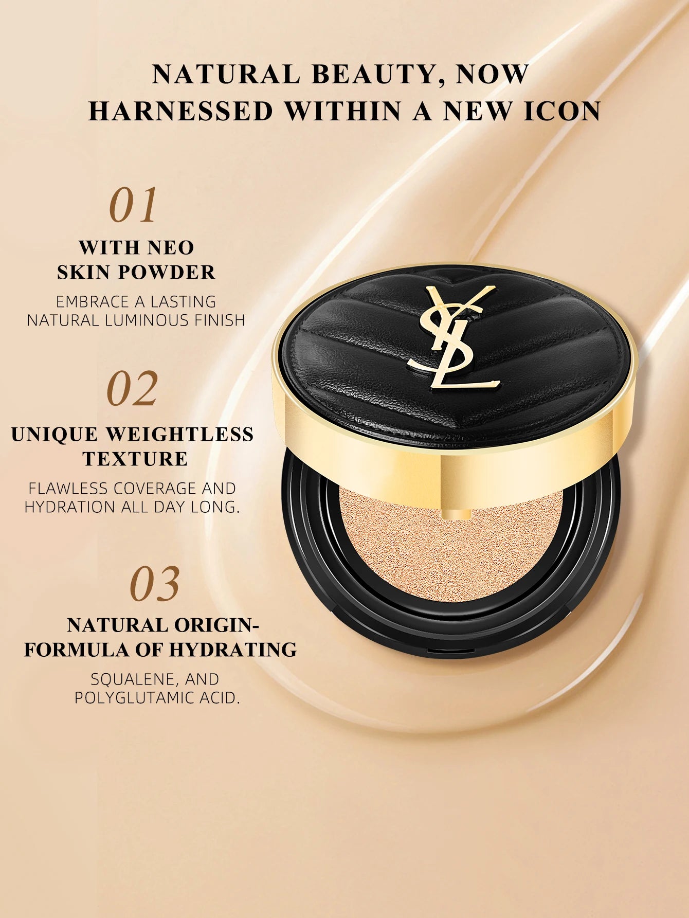 Yves Saint Laurent Le Cushion Encre De Peau-Luminous Matte Cushion Foundation SPF 33/ PA++  All Day Flawless Coverage Shine-Free