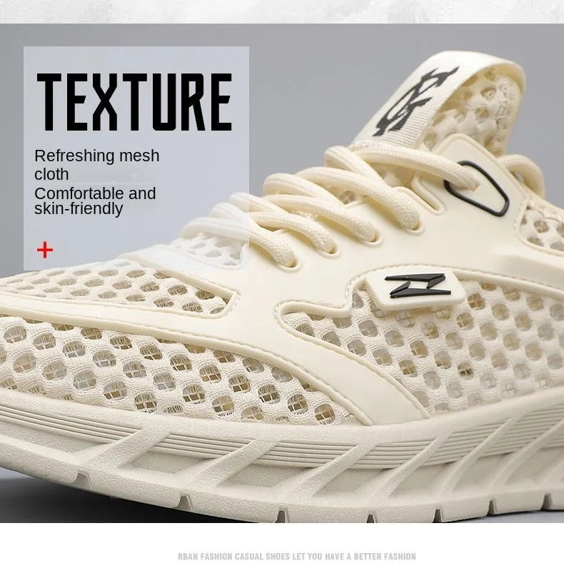 Men's Mesh Sneakers 2024 Summer Mesh Sports Breathable Casual Shoes Comfortable Men's Tennis Shoes Lightweight Running Shoes