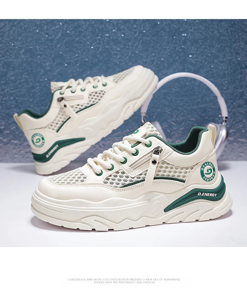 Men's breathable mesh casual sports shoes summer new walking shoes fashion trendy shoes soft-sole student sneakers running shoes