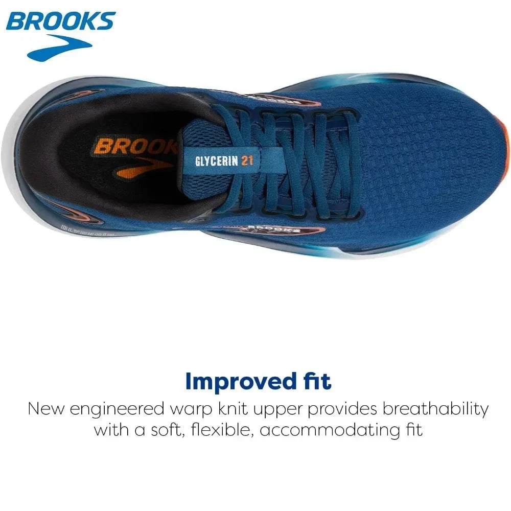 Brooks Men’s Glycerin 21 Neutral Running Shoe Shoes for Men Delivers A Perfect Balance Of Grip And Comfort