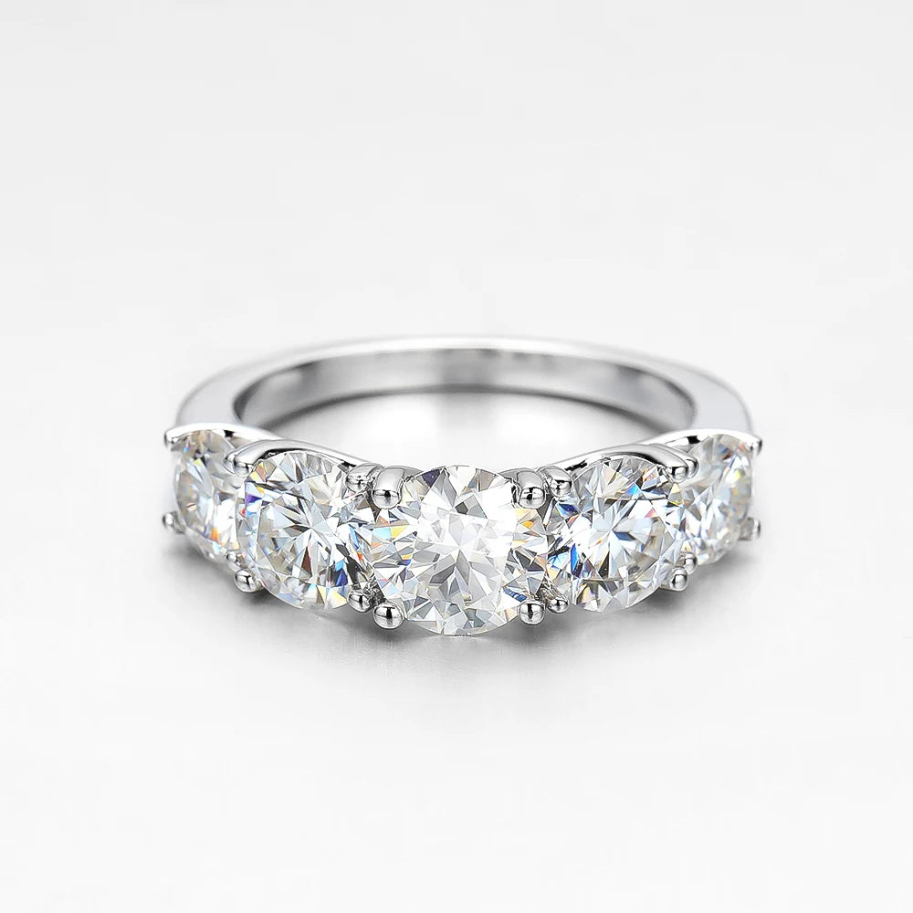 925 Sterling Silver 3.6 Carat Moissanite Ring – 18K White Gold Color Finish