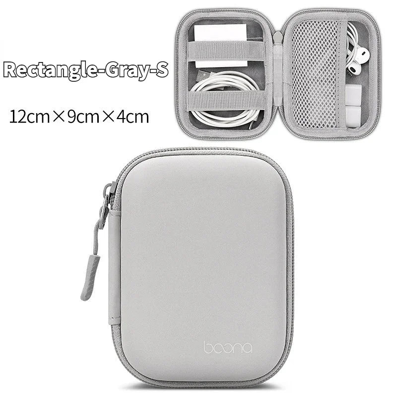 Portable Mini Hard Shell Digital Gadgets Storage Bag Artificial Leather Earphone Charger Case Data Cable U Disk Organizer
