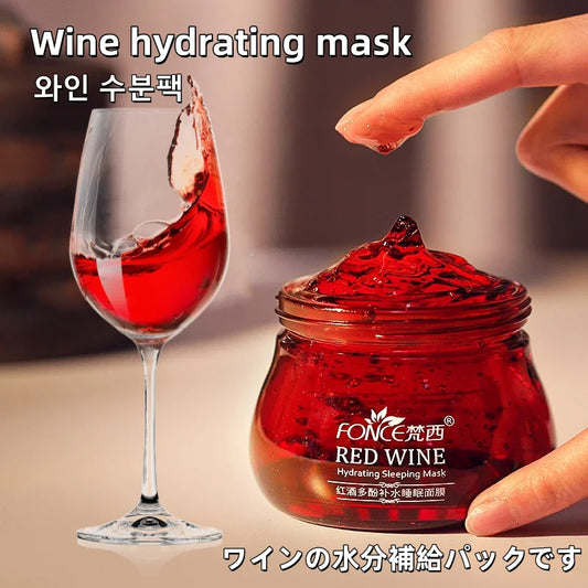 FONCE Red Wine Sleeping Night Mask ,Hydrating, Moisturizing, and Narrowing Pores 100g