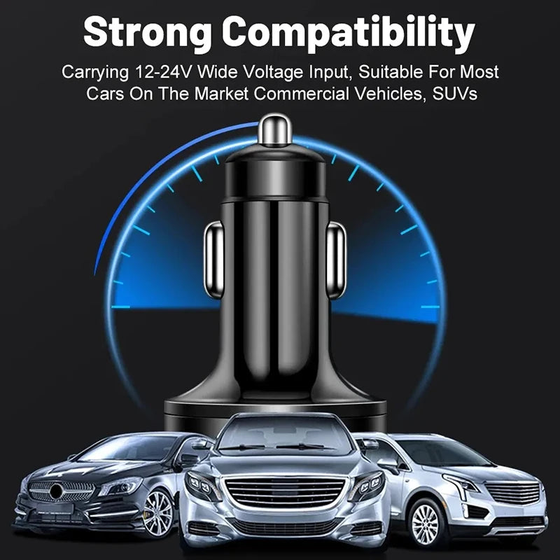 Xiaomi 100W 6 Ports Car Charger Fast Charging PD QC3.0 USB C Car Phone Charger Type C Adapter in Car For iPhone Samsung Huawei