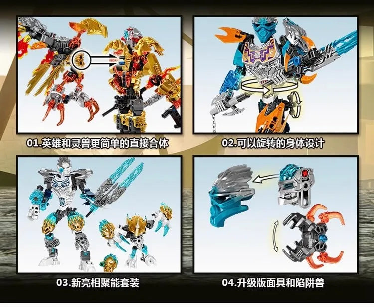 Bionicle Warriors Skull Action Figures Collection Building Blocks Umarak Uxar Mask Master Storm Beast Anime Bricks Toy Kid Gifts