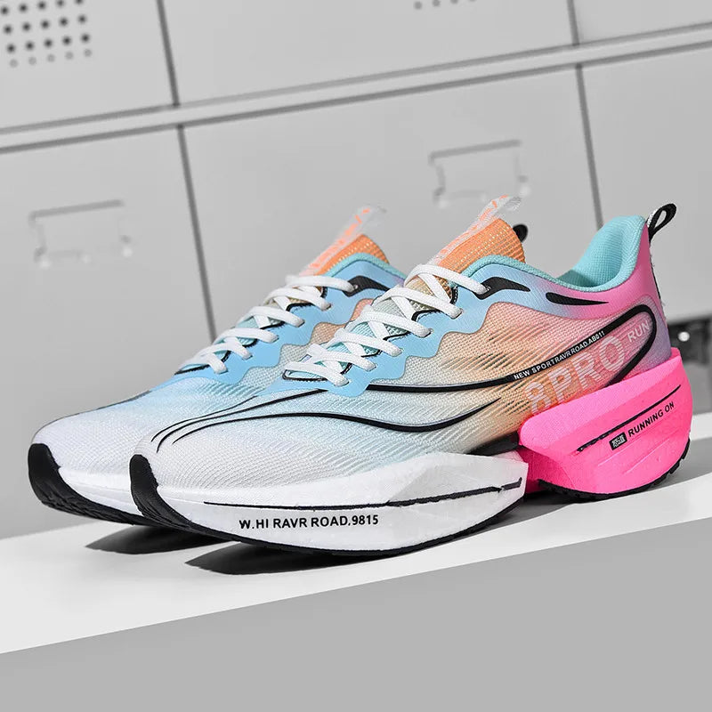 Marathon Full Palm Carbon Plate Sports Running Shoes Men Breathable Lightweight Women Comfortable Anti Slip Speciality Sneakers